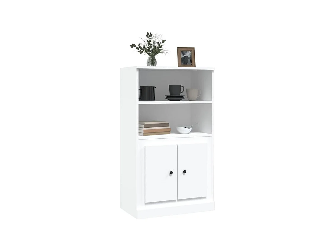 Buffet haut blanc 60x35,5x103,5 bois d'ingénierie