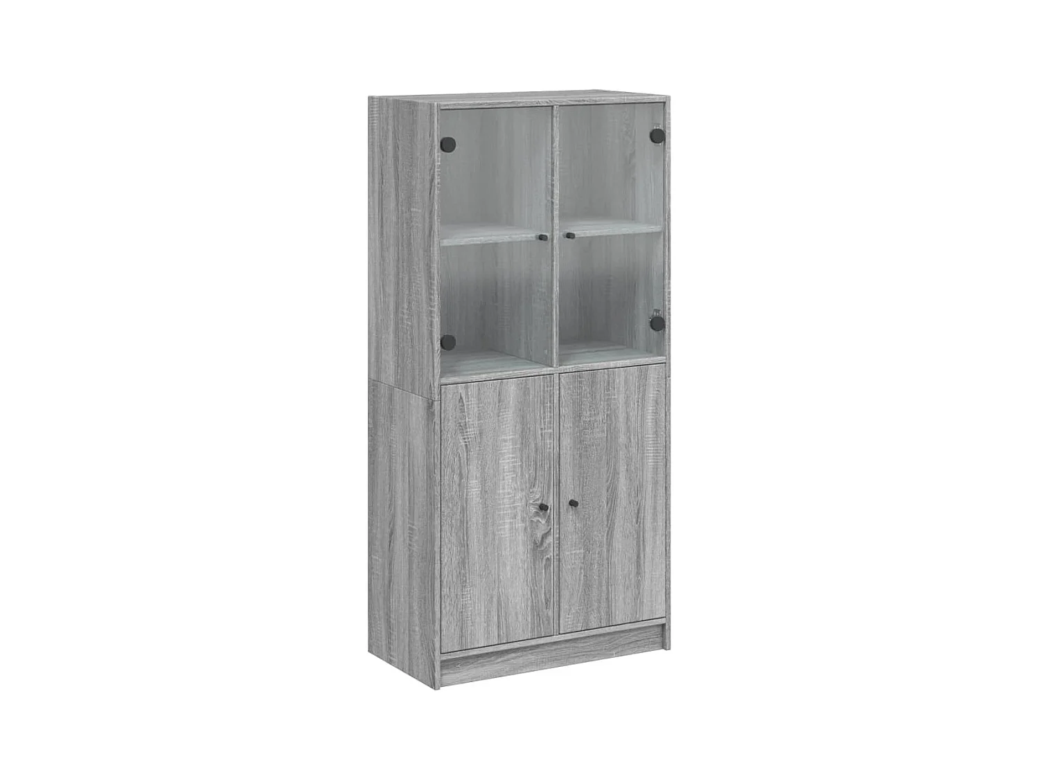 Buffet haut avec portes gris sonoma 68x37x142 bois ingénierie