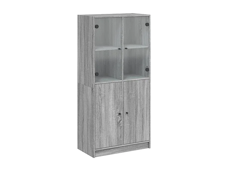 Buffet haut avec portes gris sonoma 68x37x142 bois ingénierie
