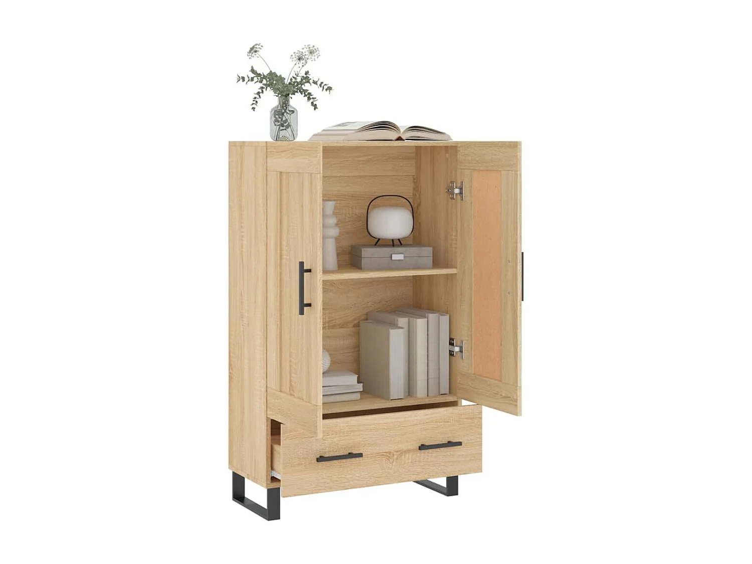 Buffet haut chêne sonoma 69,5x31x115 bois d'ingénierie