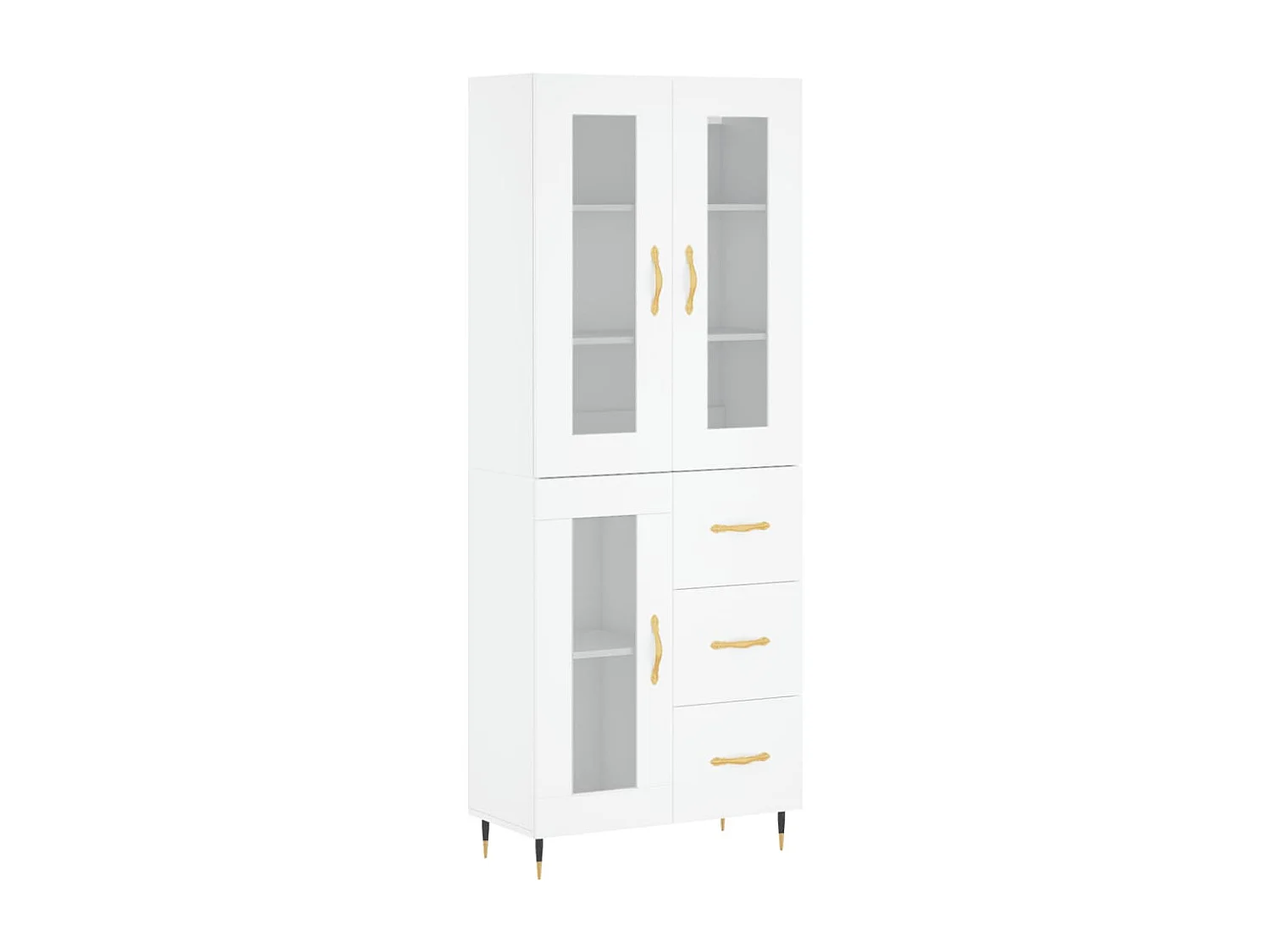 Buffet haut Blanc 69,5x34x180 Bois d'ingénierie