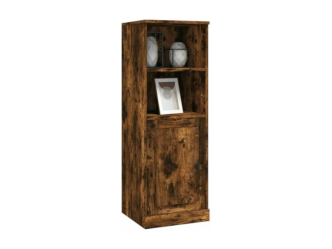 Buffet haut chêne fumé 36x35,5x103,5 bois d'ingénierie