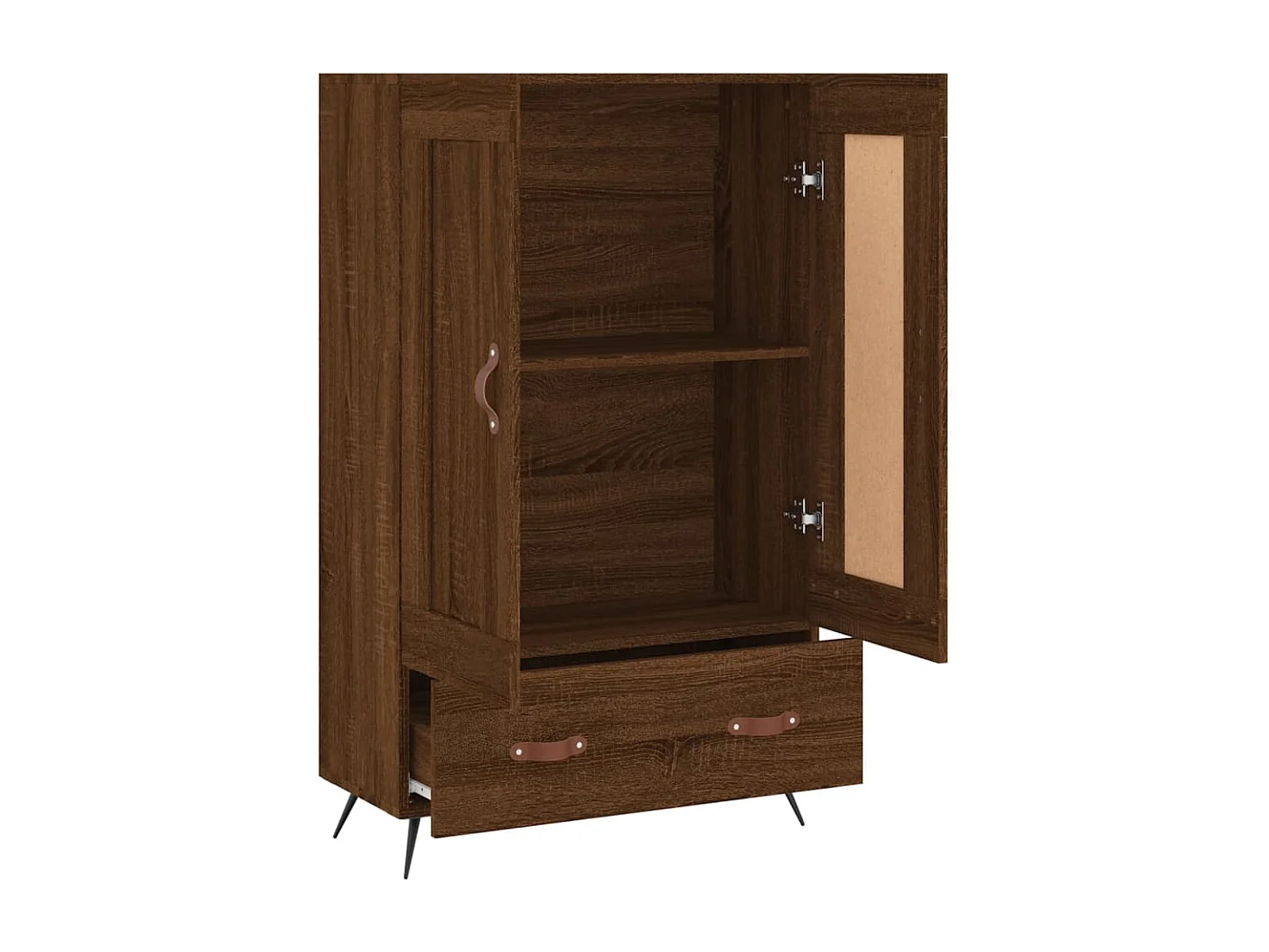 Buffet haut chêne marron 69,5x31x115 bois d'ingénierie