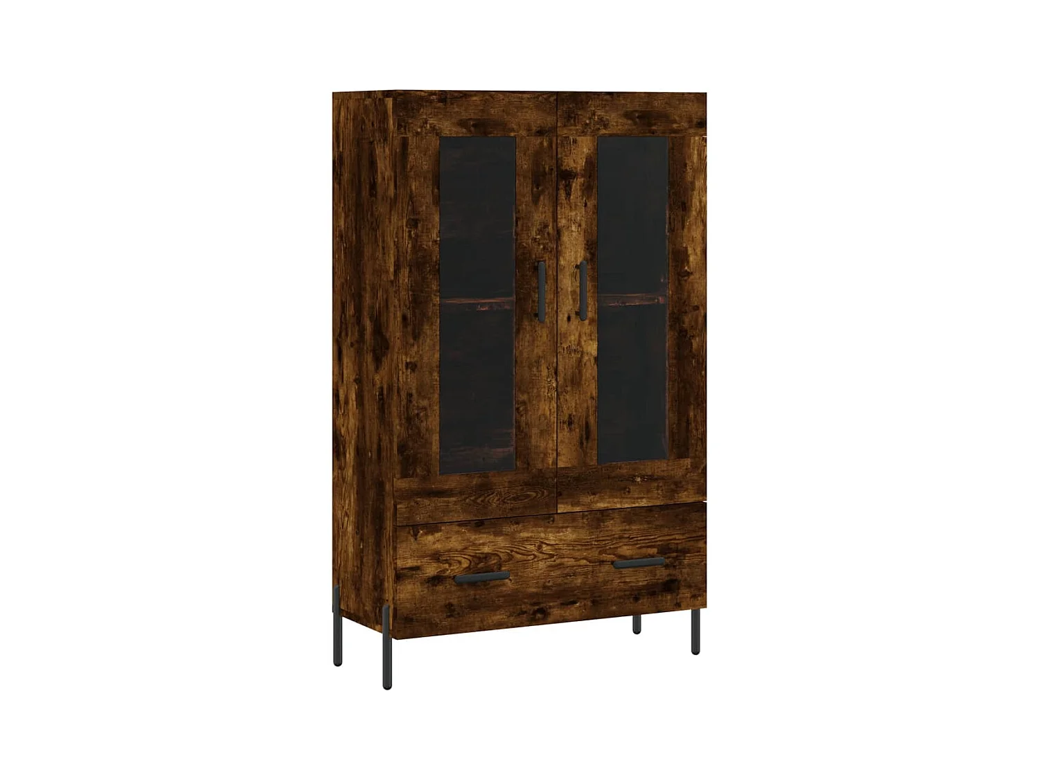 Buffet haut chêne fumé 69,5x31x115 bois d'ingénierie