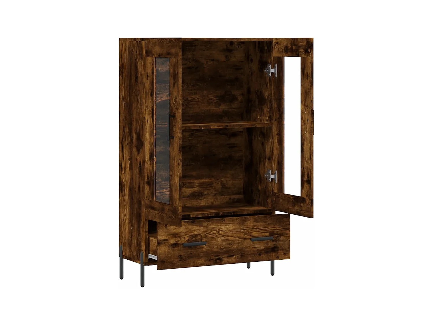 Buffet haut chêne fumé 69,5x31x115 bois d'ingénierie
