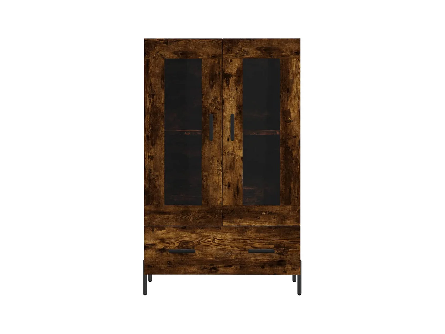 Buffet haut chêne fumé 69,5x31x115 bois d'ingénierie