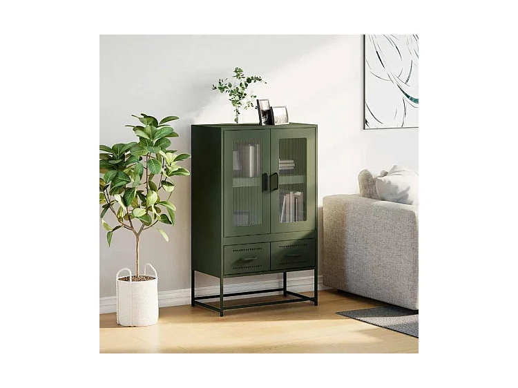 Buffet haut vert olive 68x39x111,5 acier
