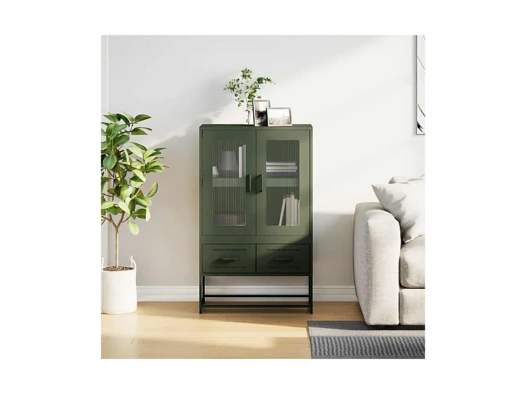 Buffet haut vert olive 68x39x111,5 acier