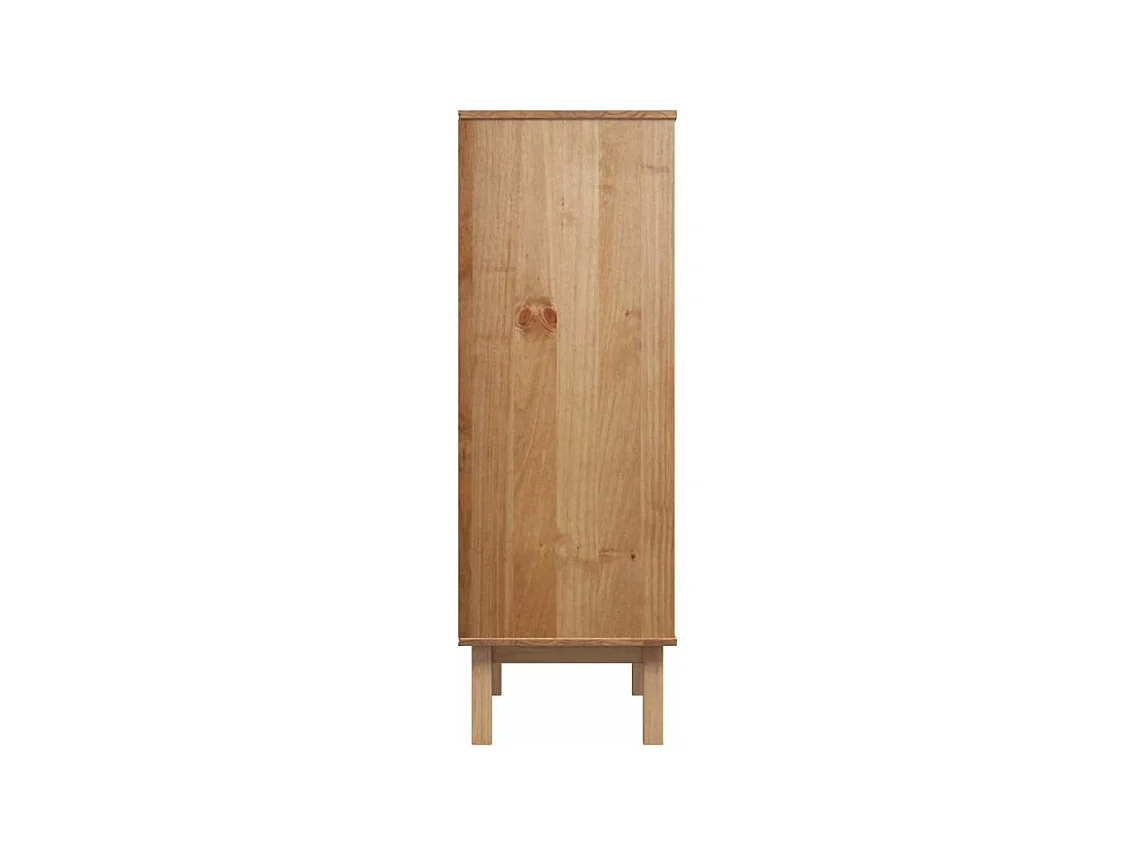 Buffet haut OTTA marron et blanc 85x43x125 bois massif pin