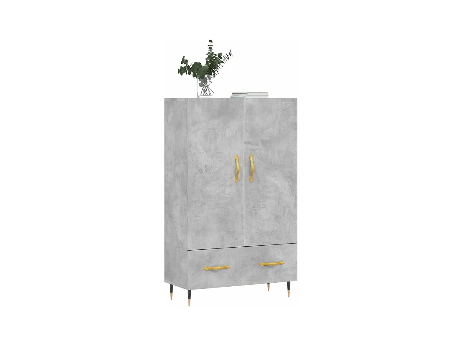 Buffet haut gris béton 69,5x31x115 bois d'ingénierie