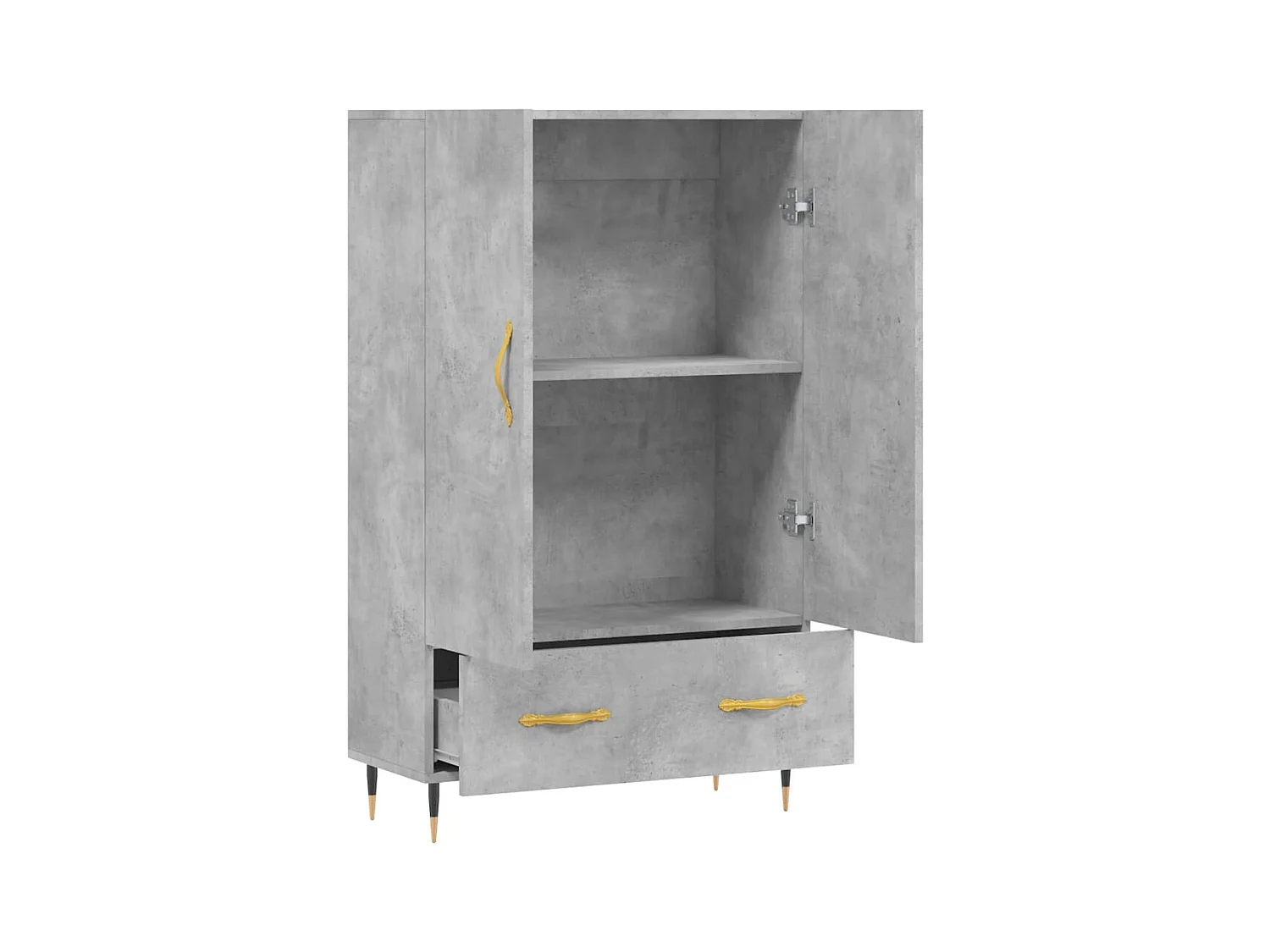 Buffet haut gris béton 69,5x31x115 bois d'ingénierie