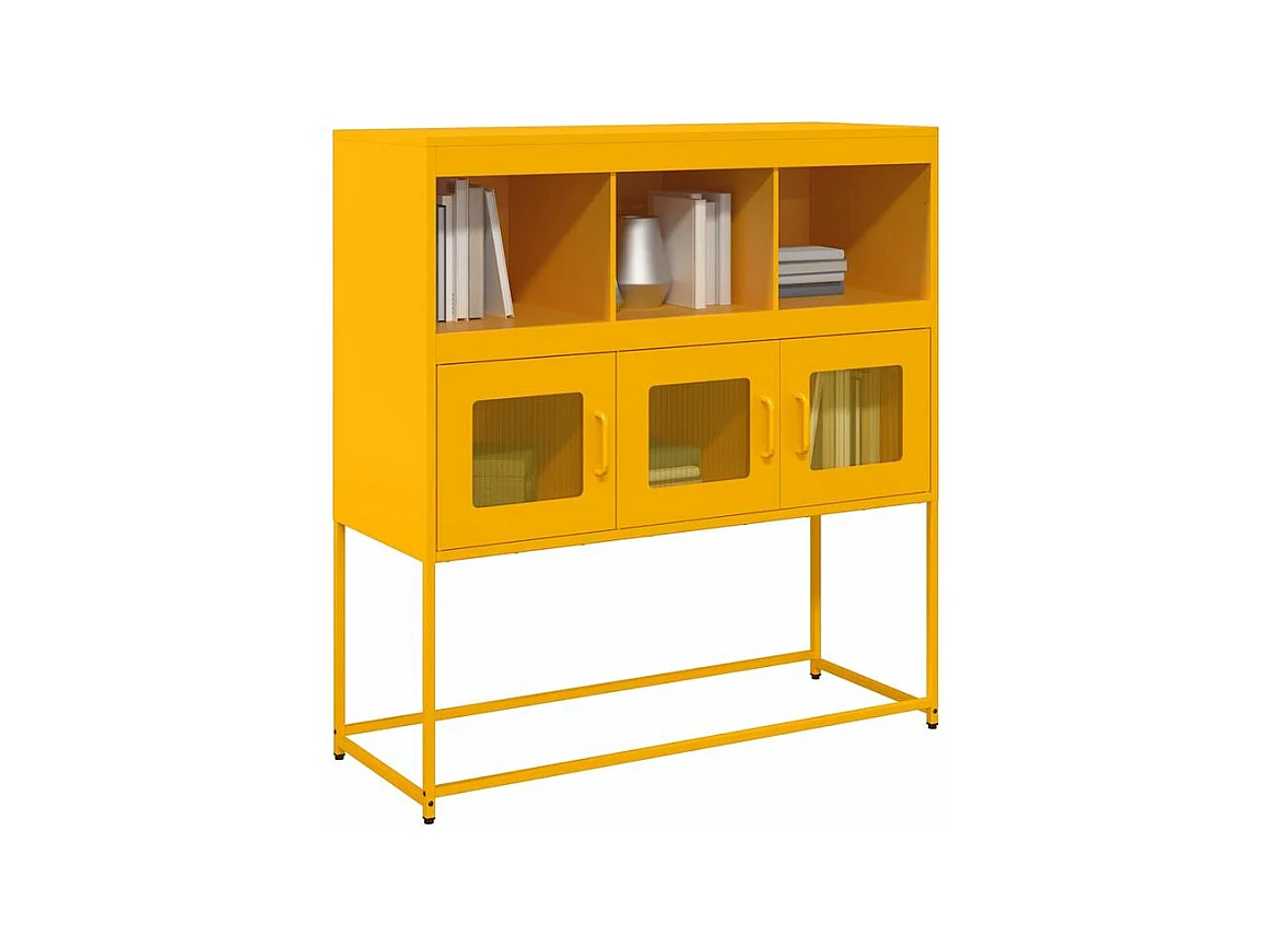 Buffet jaune moutarde 100,5x39x107 acier laminé à froid