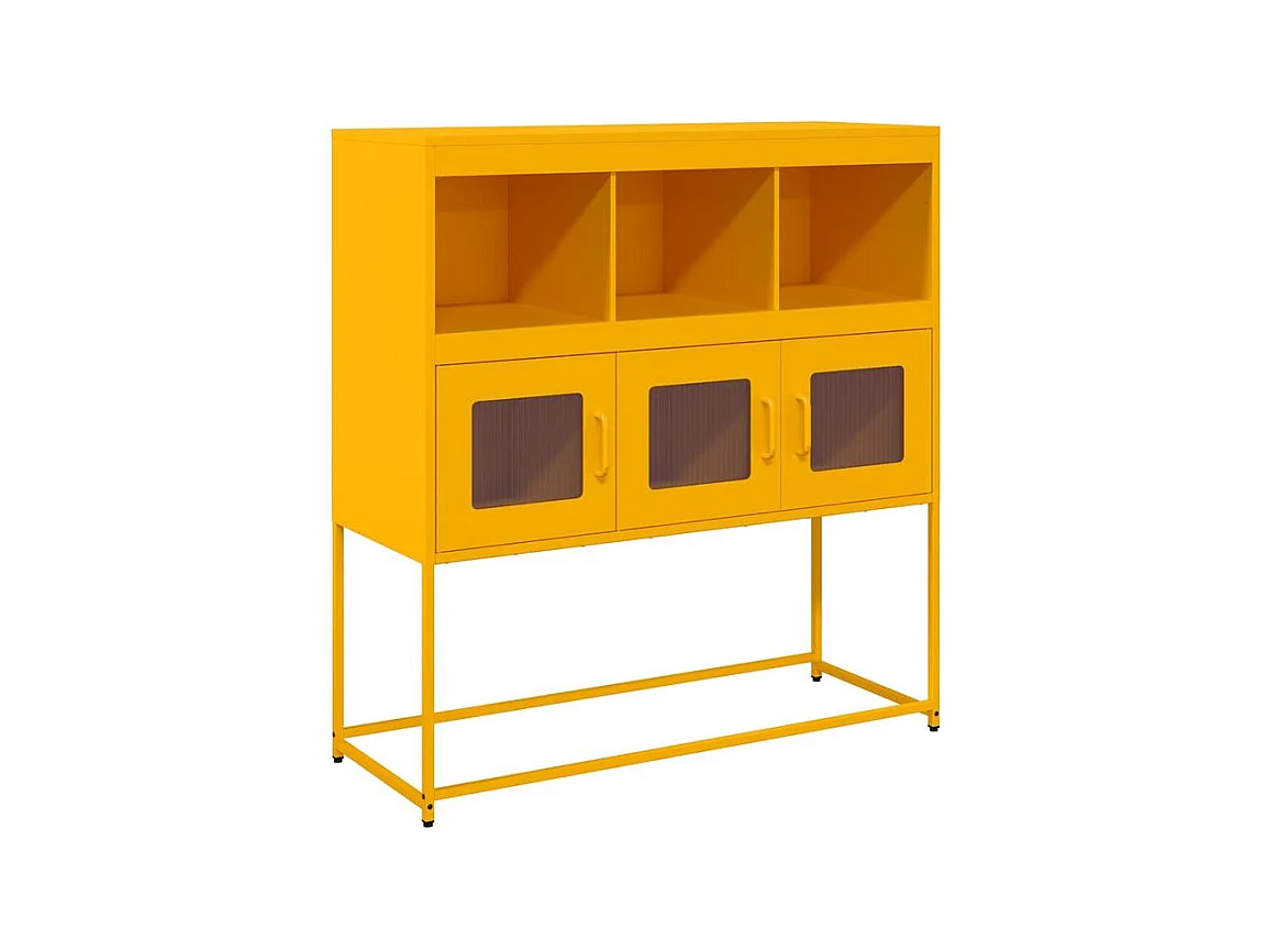 Buffet jaune moutarde 100,5x39x107 acier laminé à froid