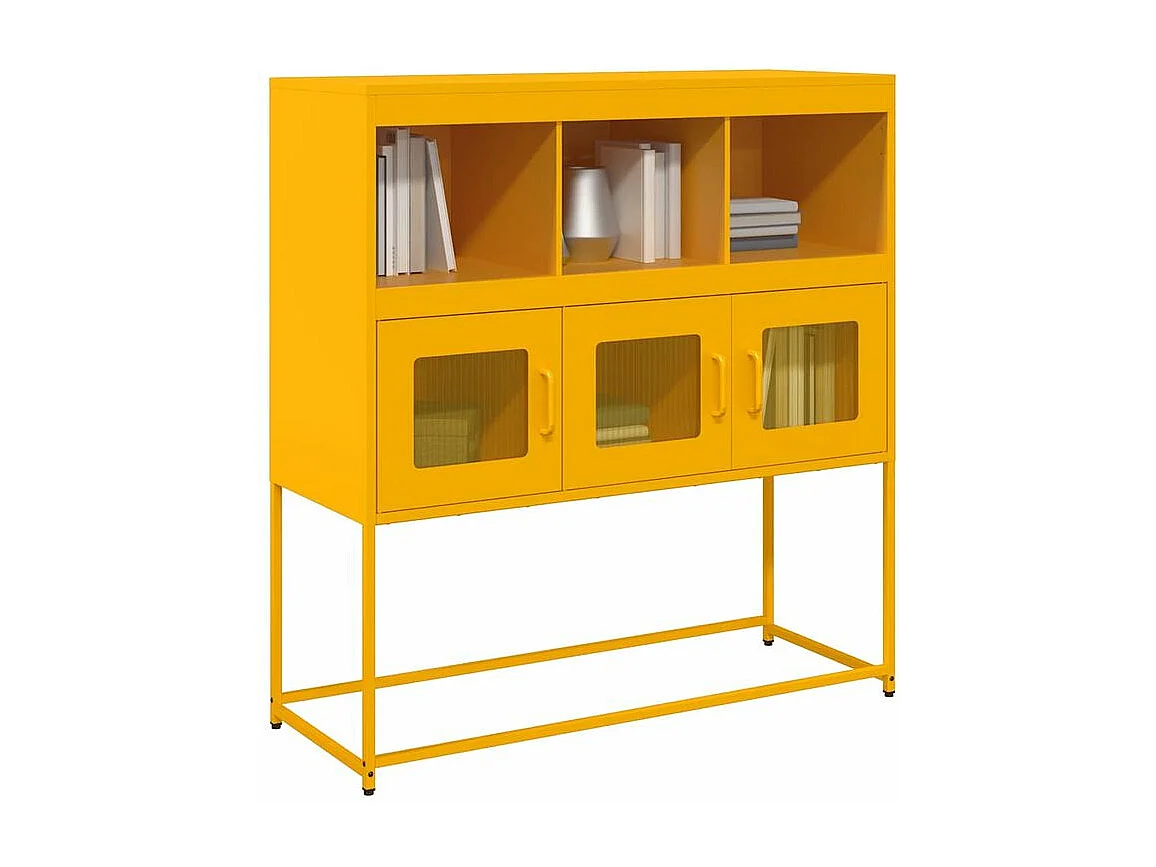 Buffet jaune moutarde 100,5x39x107 acier laminé à froid