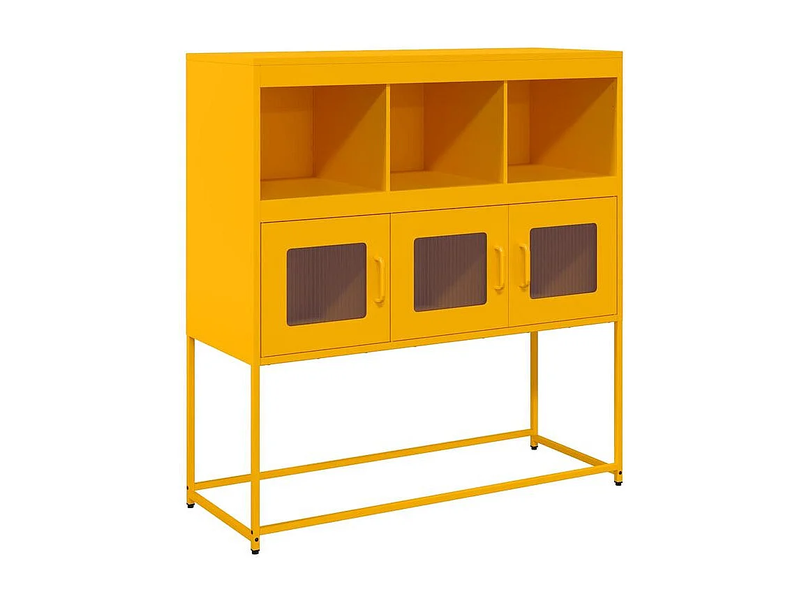 Buffet jaune moutarde 100,5x39x107 acier laminé à froid