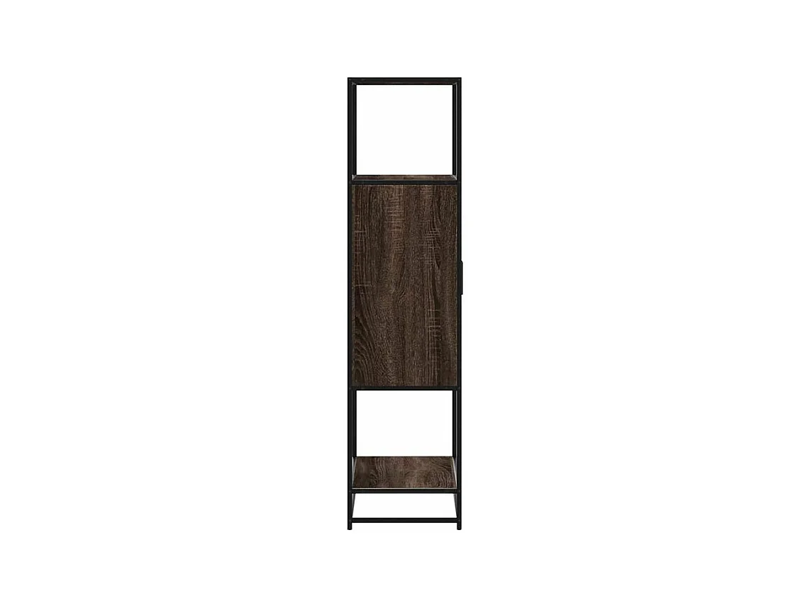 Buffet haut chêne marron 68x35x139 bois d'ingénierie métal