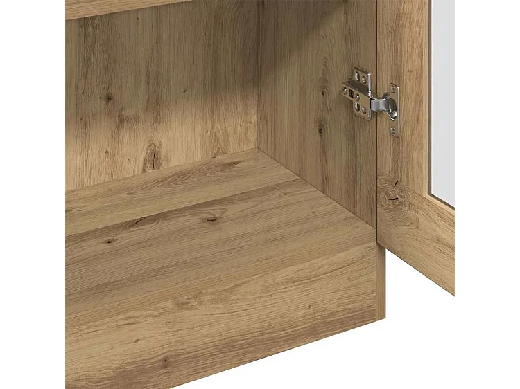 Buffet haut chêne artisanal 82,5x30,5x150 bois d'ingénierie