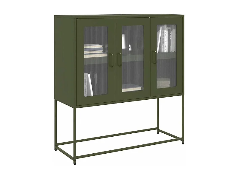 Buffet vert olive 100,5x39x107 acier laminé à froid