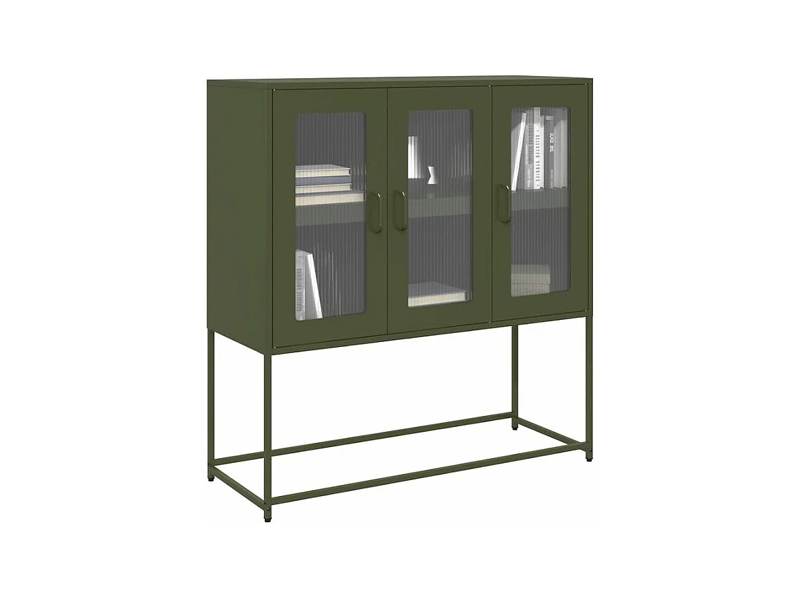 Buffet vert olive 100,5x39x107 acier laminé à froid