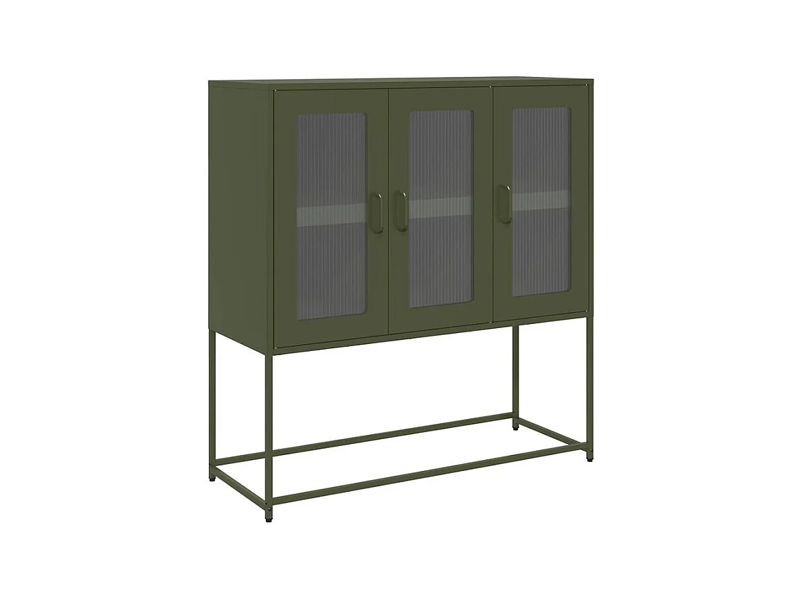Buffet vert olive 100,5x39x107 acier laminé à froid