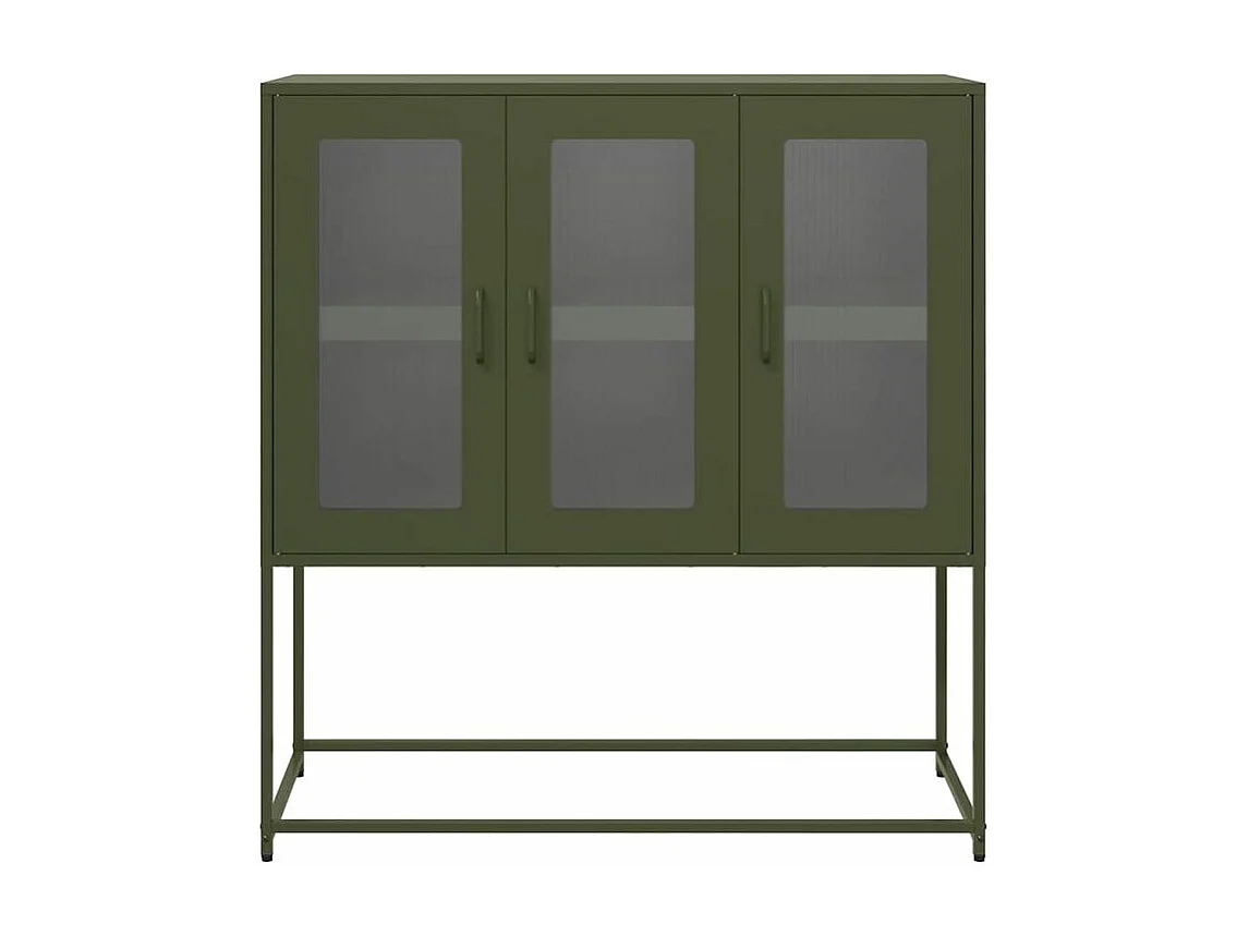Buffet vert olive 100,5x39x107 acier laminé à froid