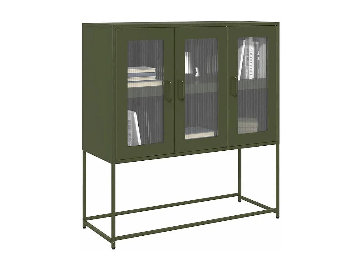Buffet vert olive 100,5x39x107 acier laminé à froid