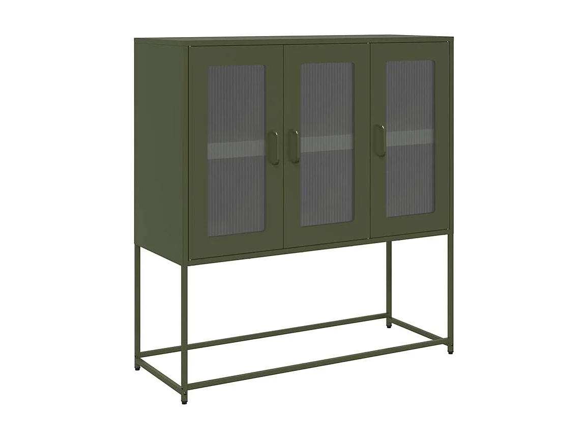 Buffet vert olive 100,5x39x107 acier laminé à froid