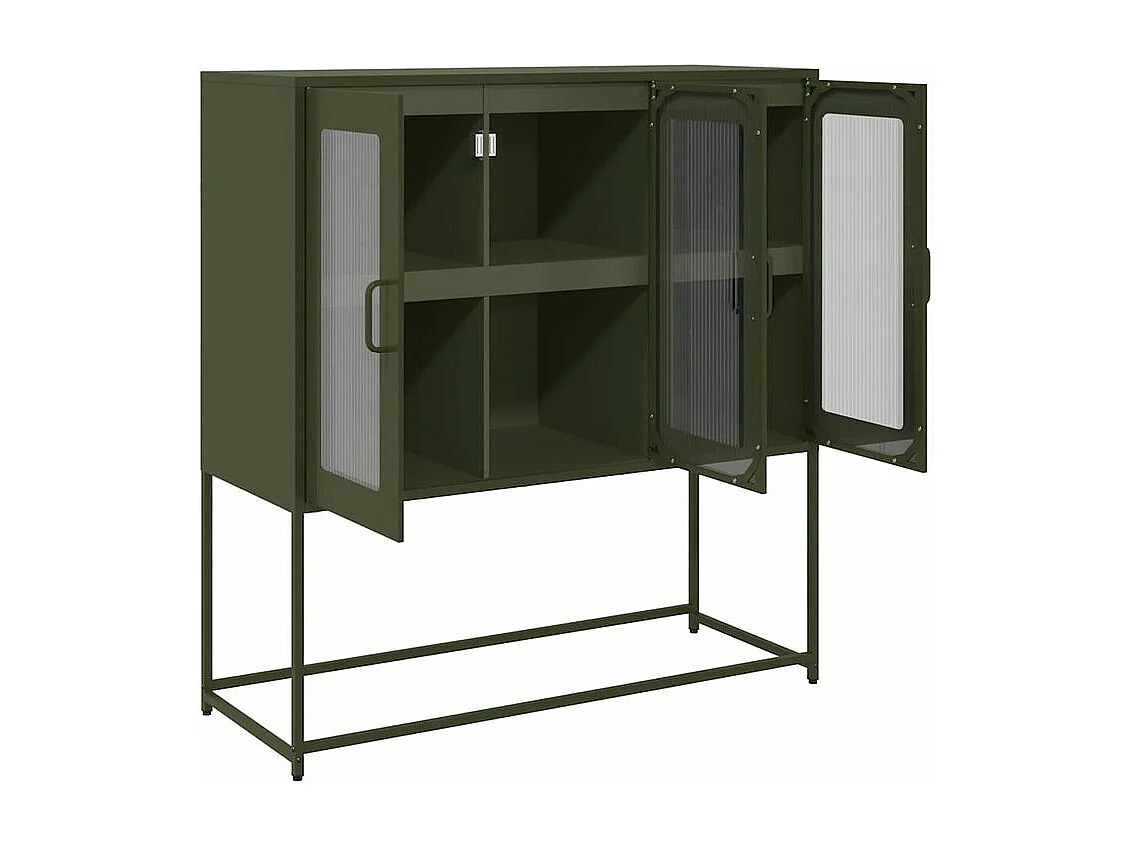Buffet vert olive 100,5x39x107 acier laminé à froid