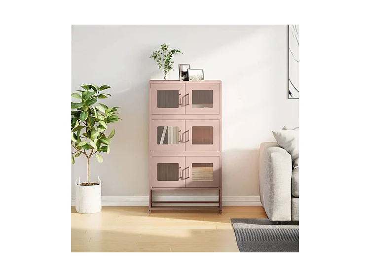 Buffet haut rose 68x39x123 acier