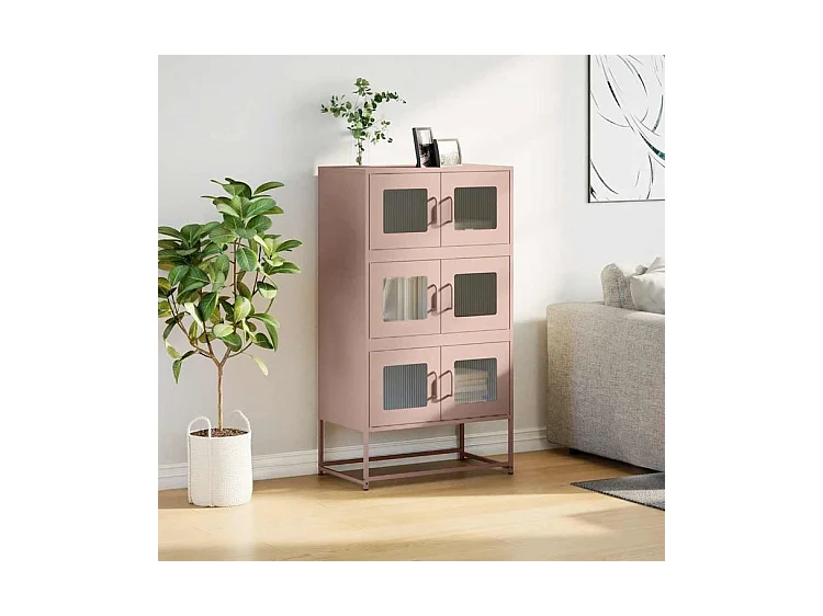 Buffet haut rose 68x39x123 acier