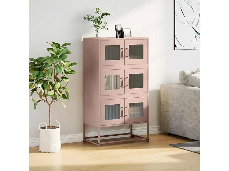 Buffet haut rose 68x39x123 acier