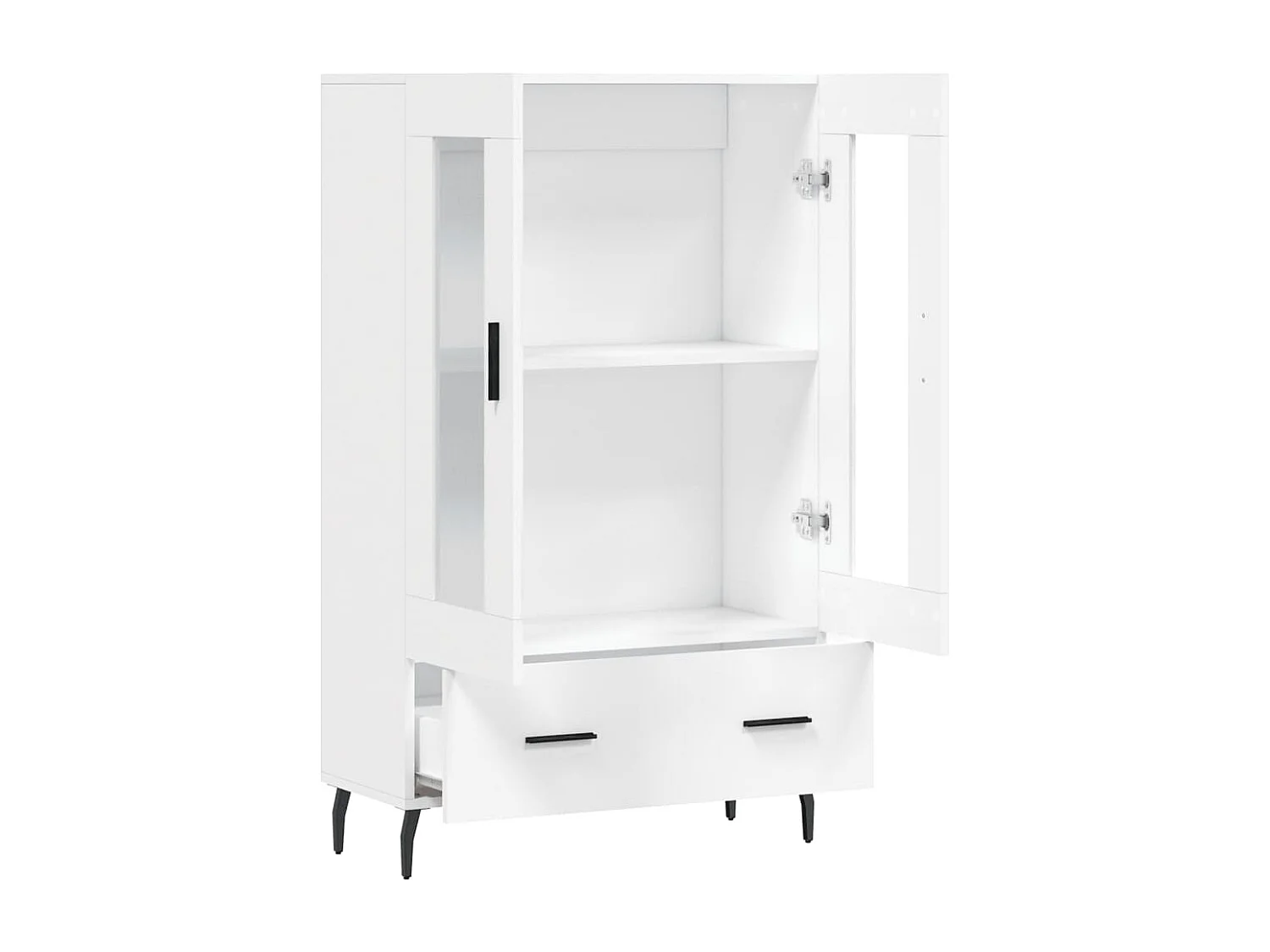 Buffet haut blanc 69,5x31x115 bois d'ingénierie