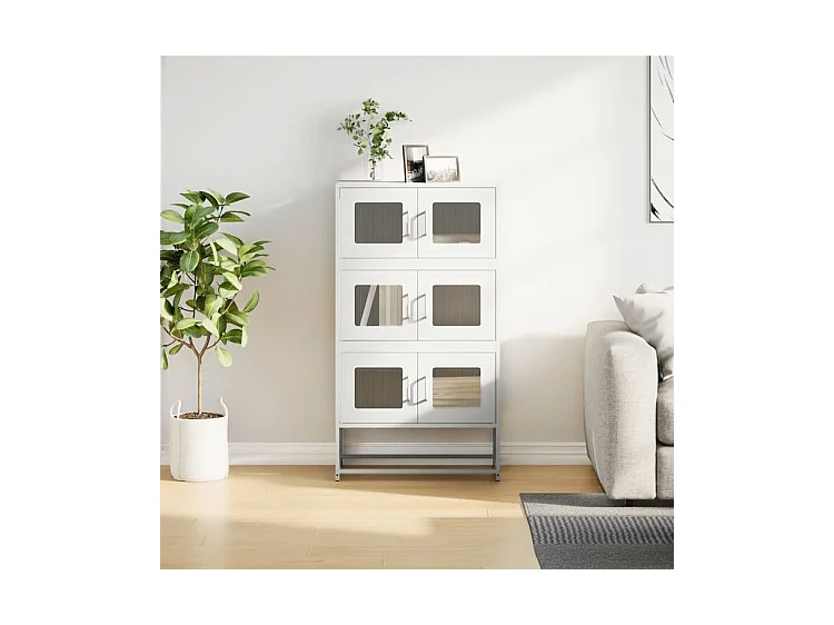 Buffet haut blanc 68x39x123 acier