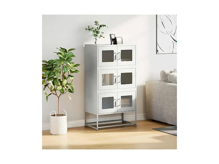 Buffet haut blanc 68x39x123 acier