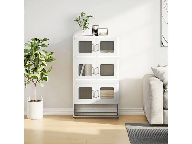 Buffet haut blanc 68x39x123 acier