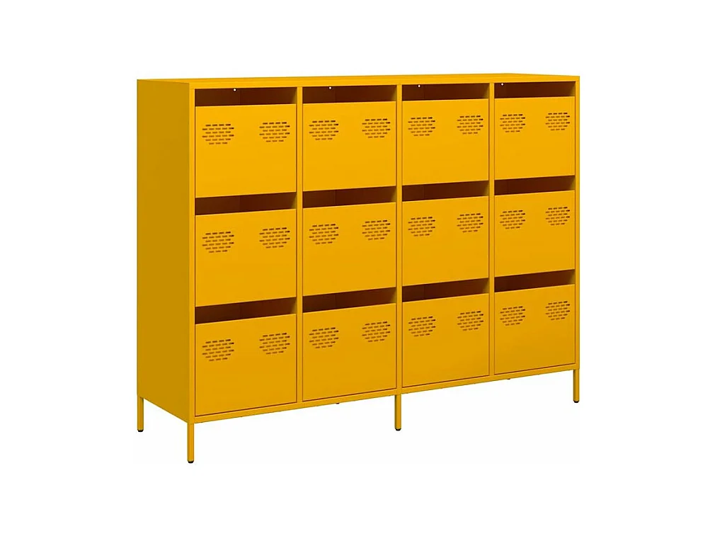 Buffet jaune moutarde 135x39x103,5 acier laminé à froid
