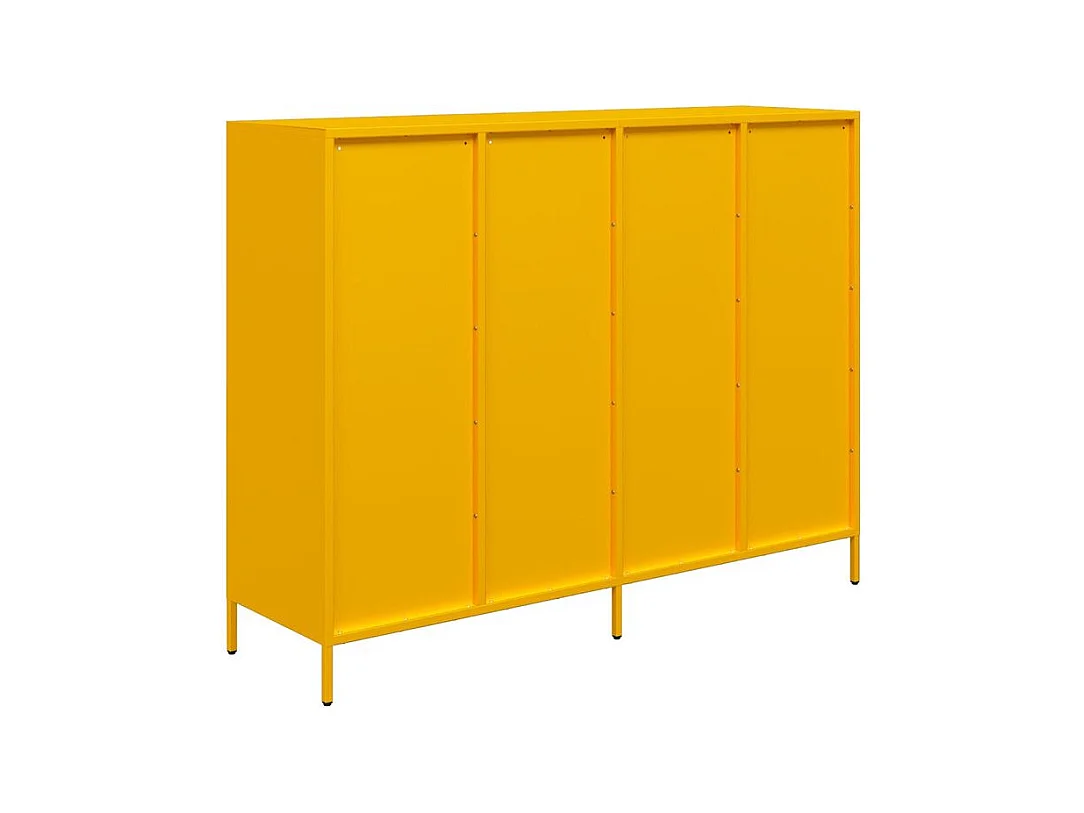 Buffet jaune moutarde 135x39x103,5 acier laminé à froid