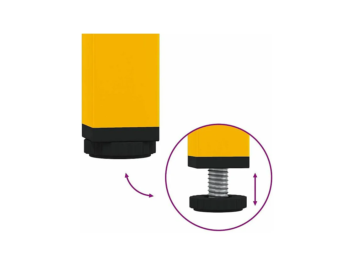 Buffet jaune moutarde 135x39x103,5 acier laminé à froid