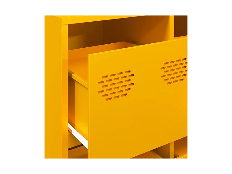 Buffet jaune moutarde 135x39x103,5 acier laminé à froid