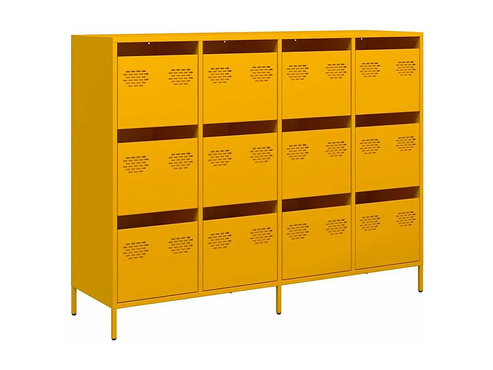 Buffet jaune moutarde 135x39x103,5 acier laminé à froid