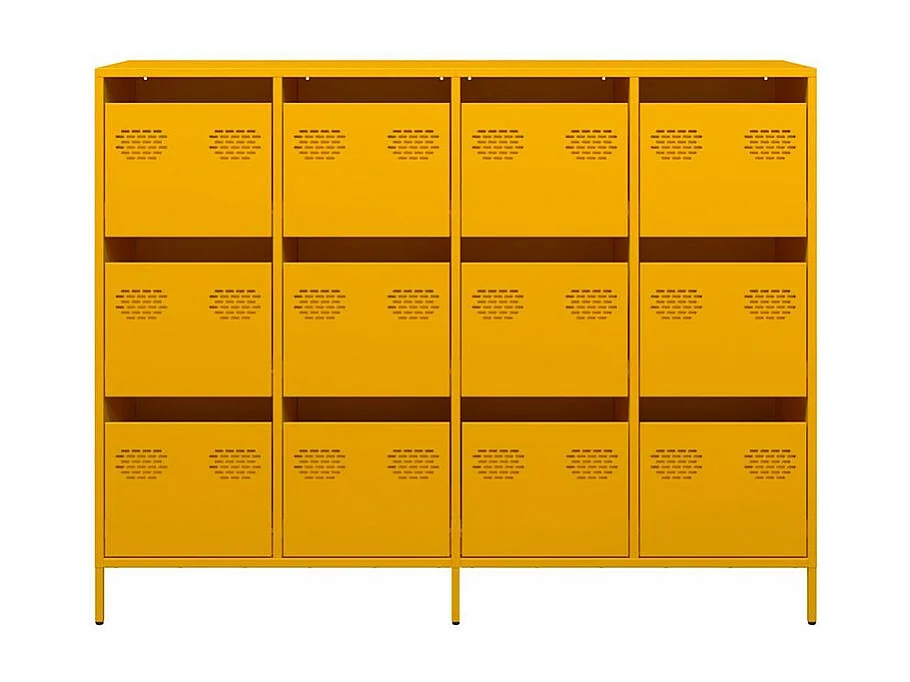 Buffet jaune moutarde 135x39x103,5 acier laminé à froid