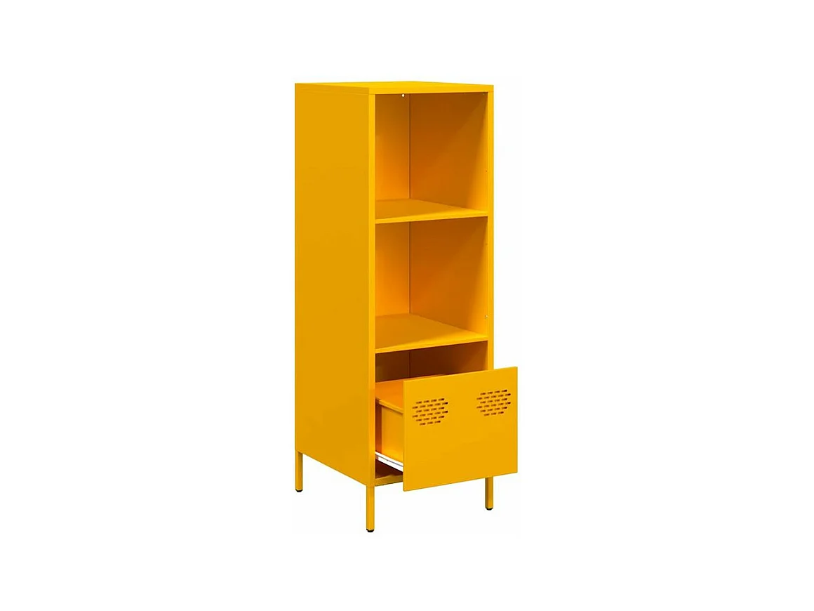 Buffet haut jaune moutarde 35x39x103,5 acier