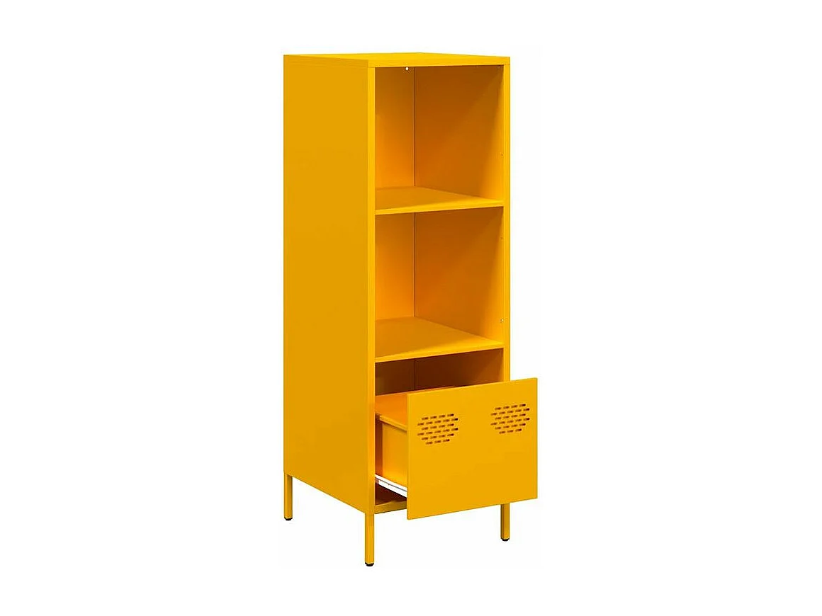 Buffet haut jaune moutarde 35x39x103,5 acier