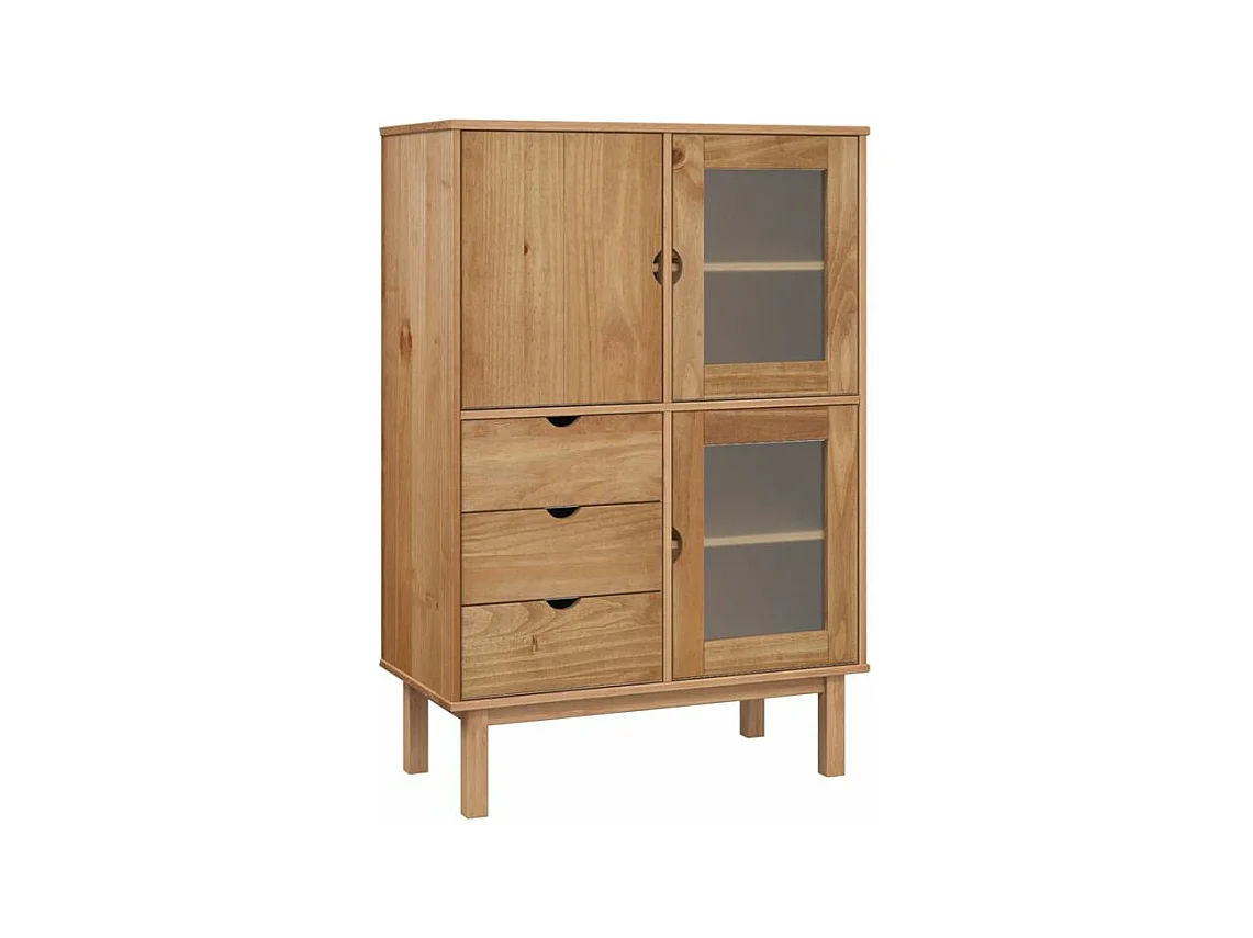 Buffet haut 85x43x125 bois massif de pin