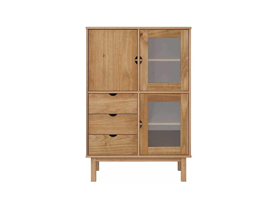 Buffet haut 85x43x125 bois massif de pin
