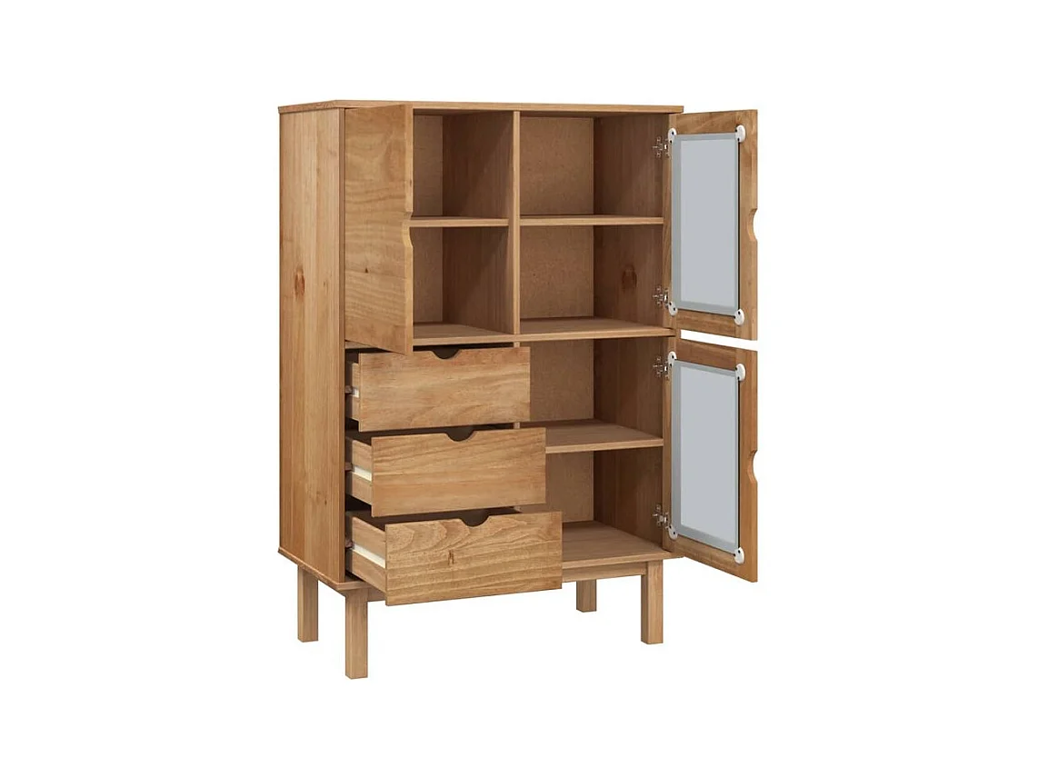 Buffet haut 85x43x125 bois massif de pin