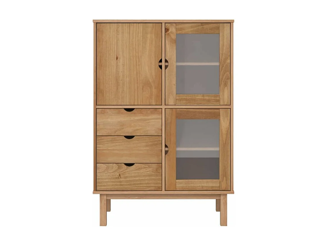 Buffet haut 85x43x125 bois massif de pin