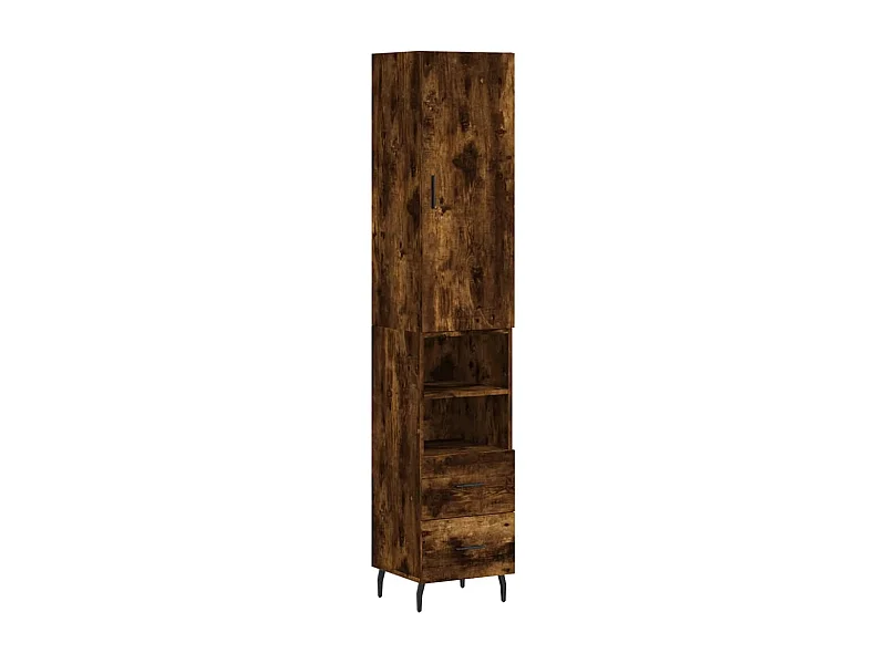 Buffet haut Chêne fumé 34,5x34x180 Bois d'ingénierie