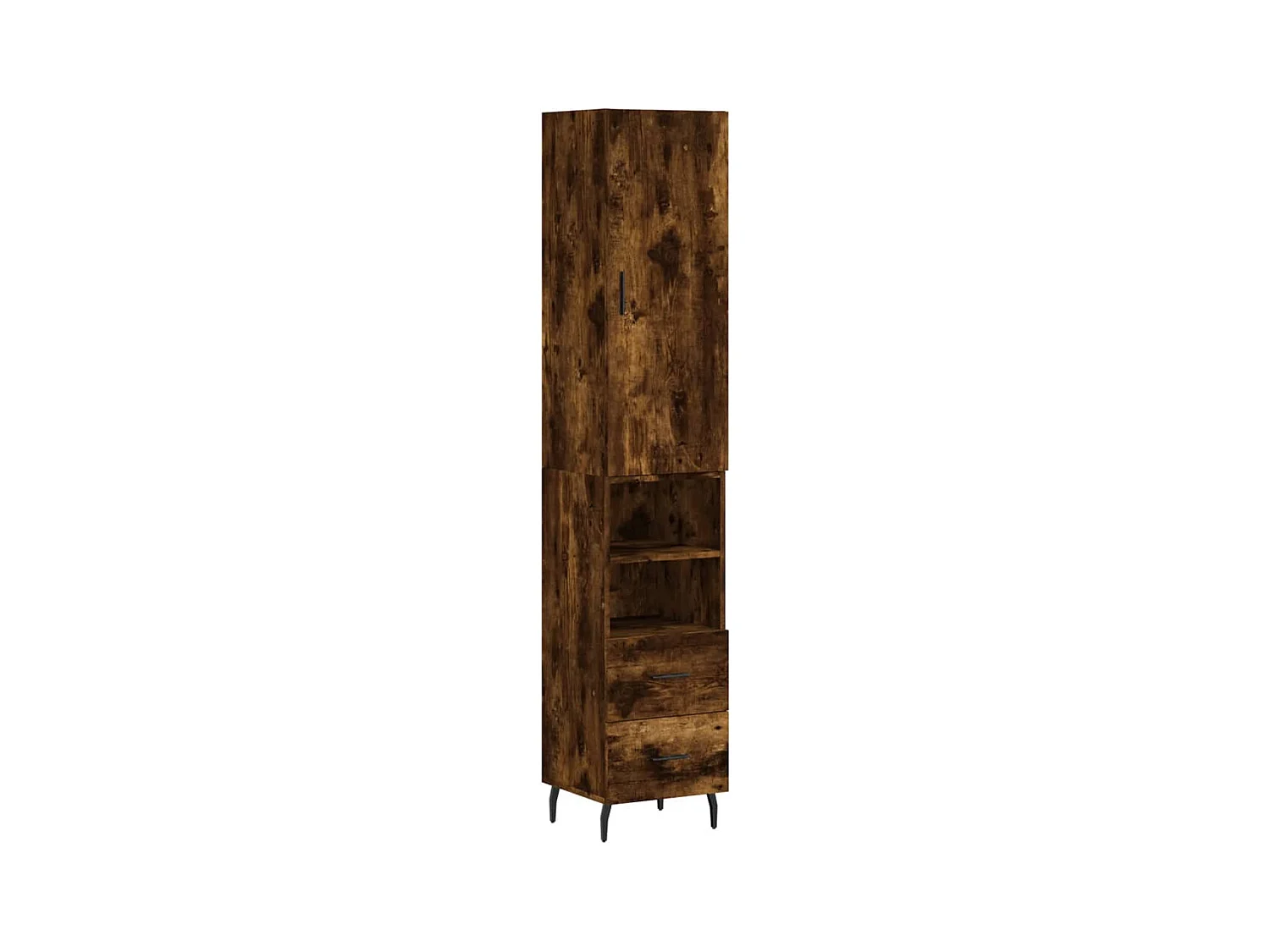 Buffet haut Chêne fumé 34,5x34x180 Bois d'ingénierie
