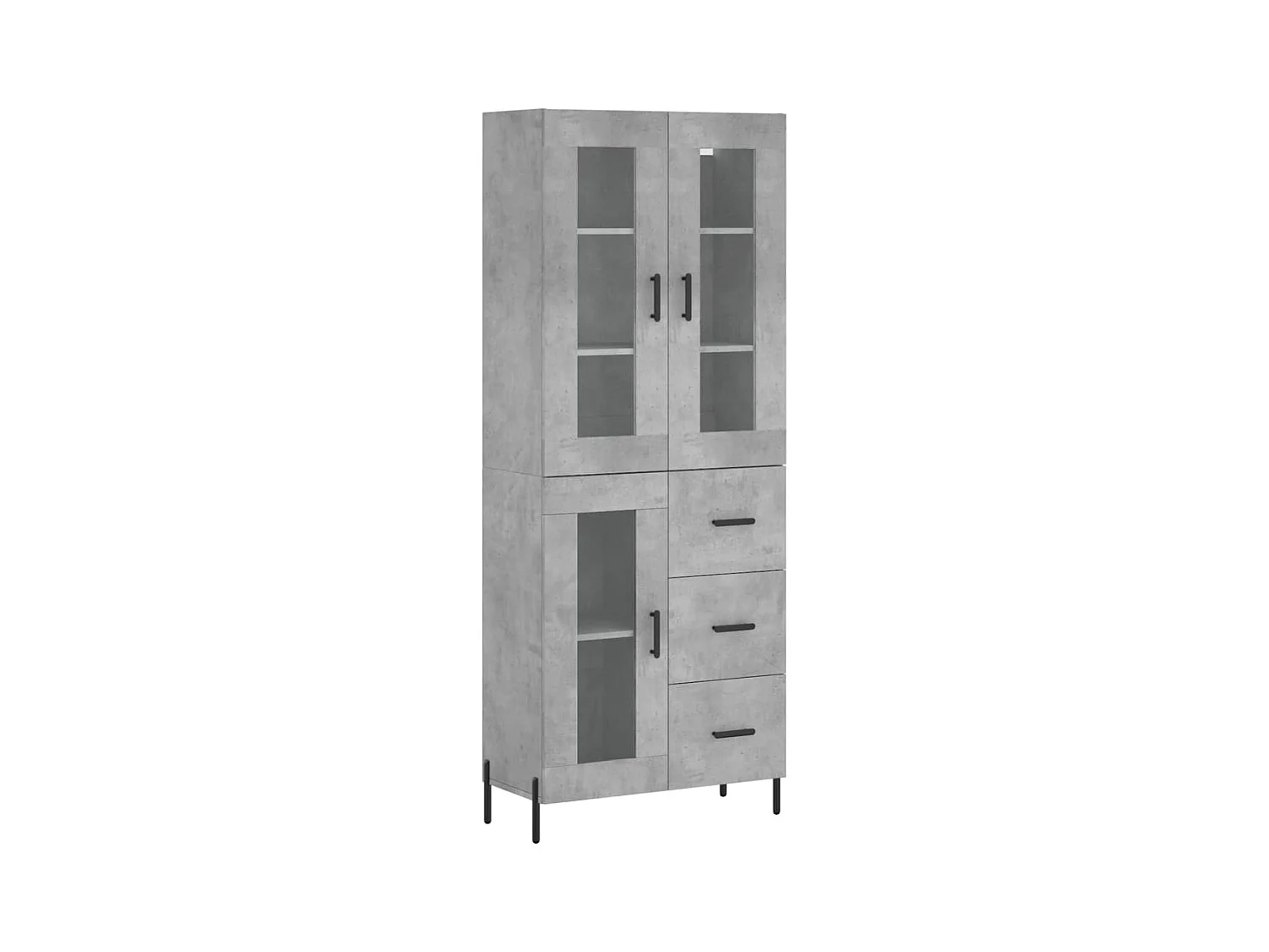 Buffet haut Gris béton 69,5x34x180 Bois d'ingénierie